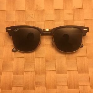 Ray Ban Club master Black and Gold Sunglasses